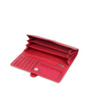 Women Red Leather Two Fold Wallet